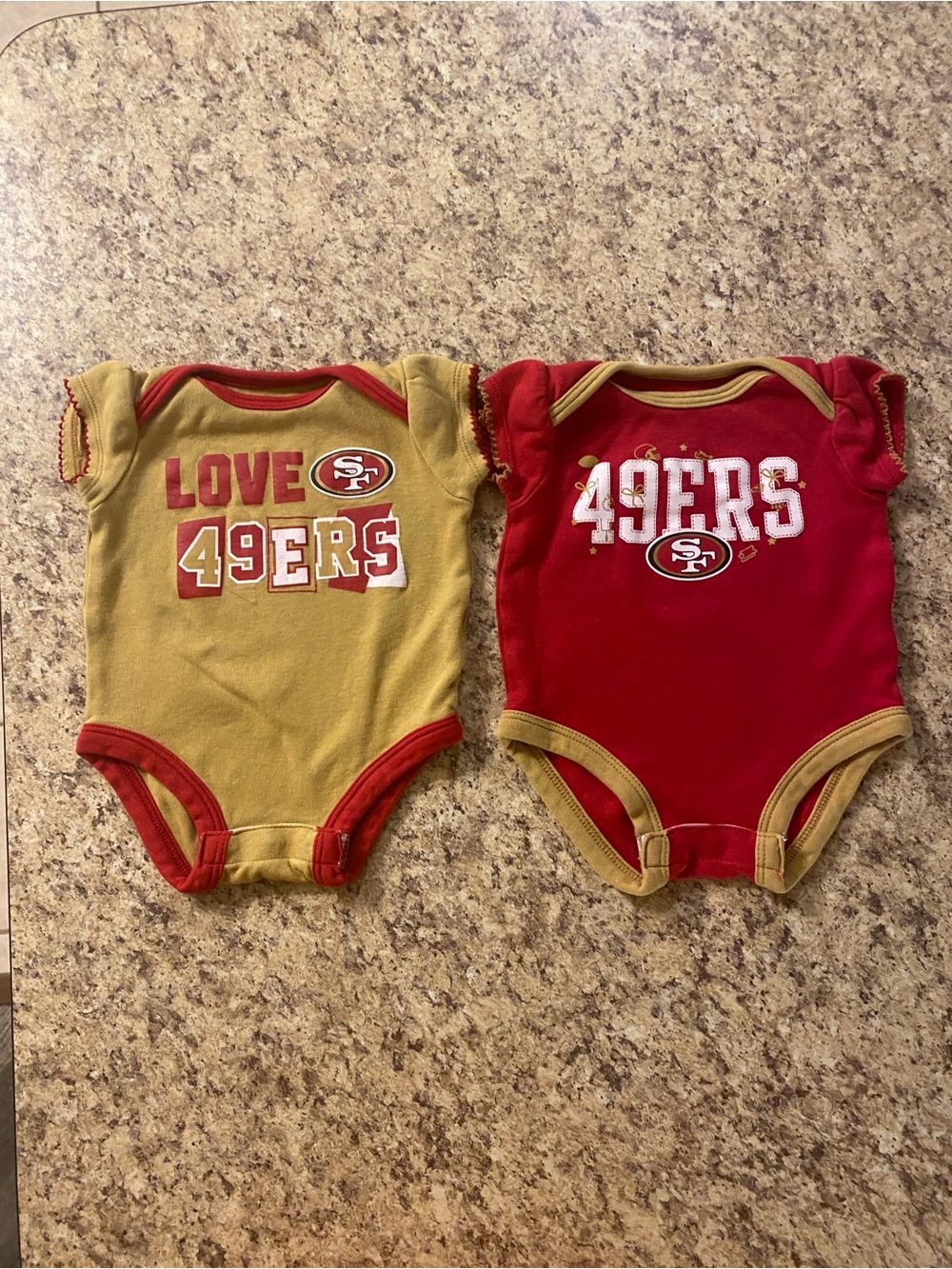 NFL San Francisco 49ers Baby One-Piece Bodysuit Set - Red and Gold